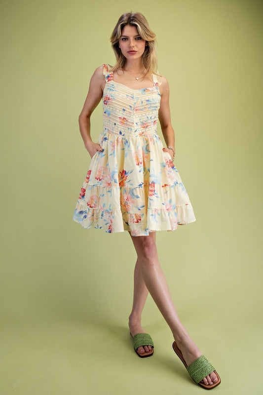 Floral Cotton A-Line Dress
