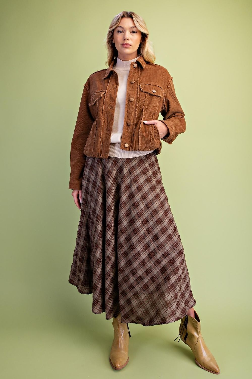 Corduroy Bubble Hem Jacket