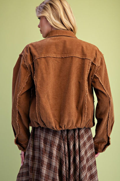 Corduroy Bubble Hem Jacket
