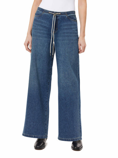 Drawstring Wide Leg Jeans