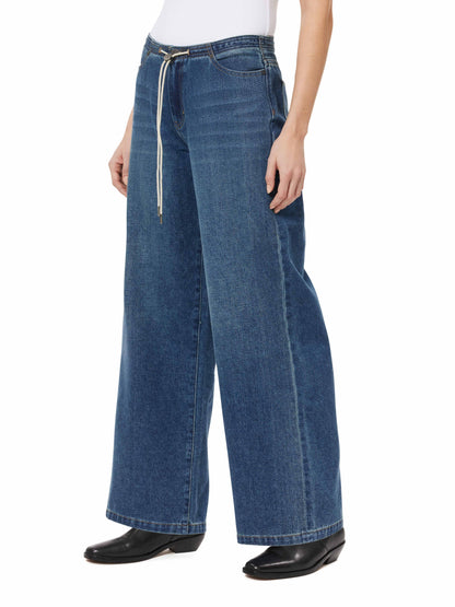 Drawstring Wide Leg Jeans