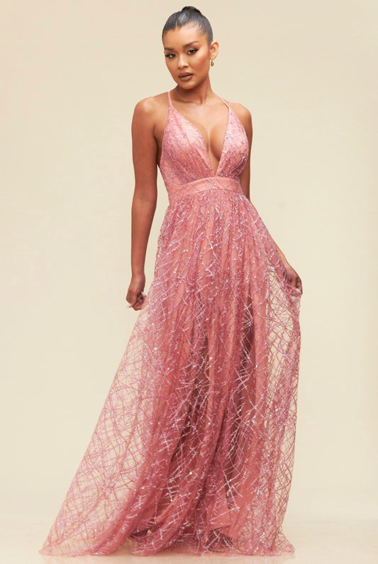 Rose Shimmer Maxi